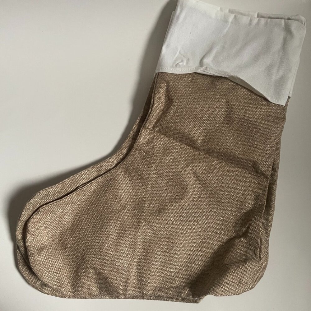 5 Neutral Linen Christmas Stocking – 18”